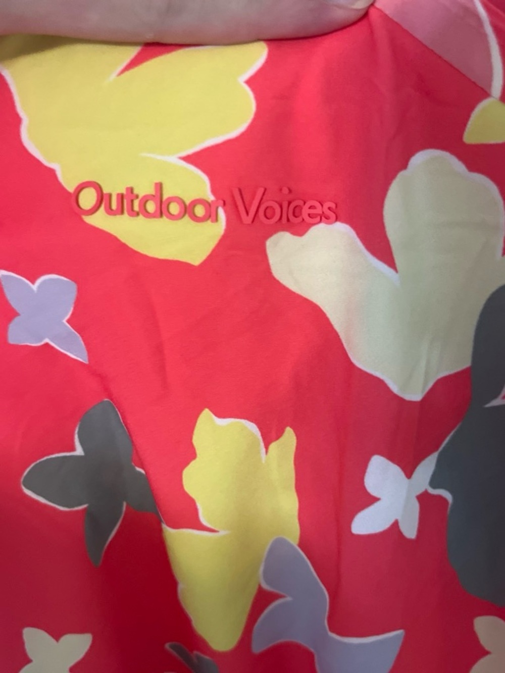 Outdoor Voices Coral Floral Athletic Dress with Yellow Accents - Picture 5 of 5